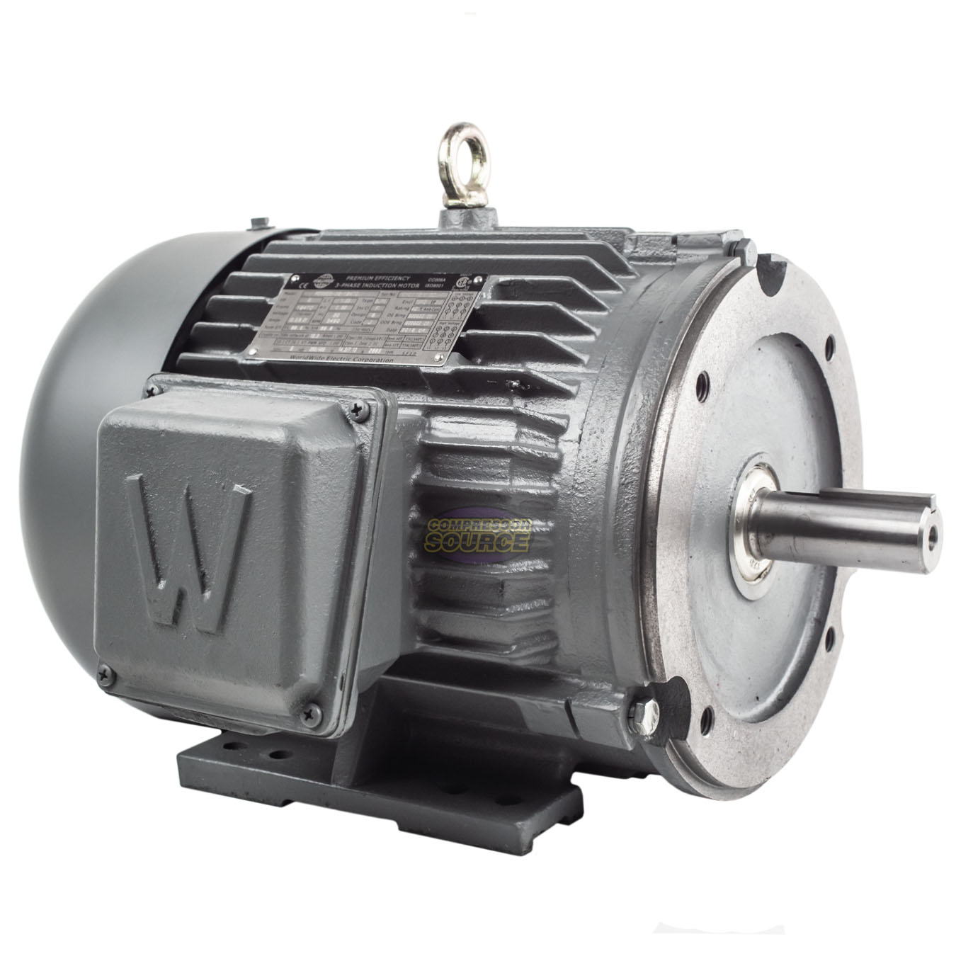 5 HP 3 Phase Electric Motor CFace 3600 RPM 184TC TEFC 230/460 Volt